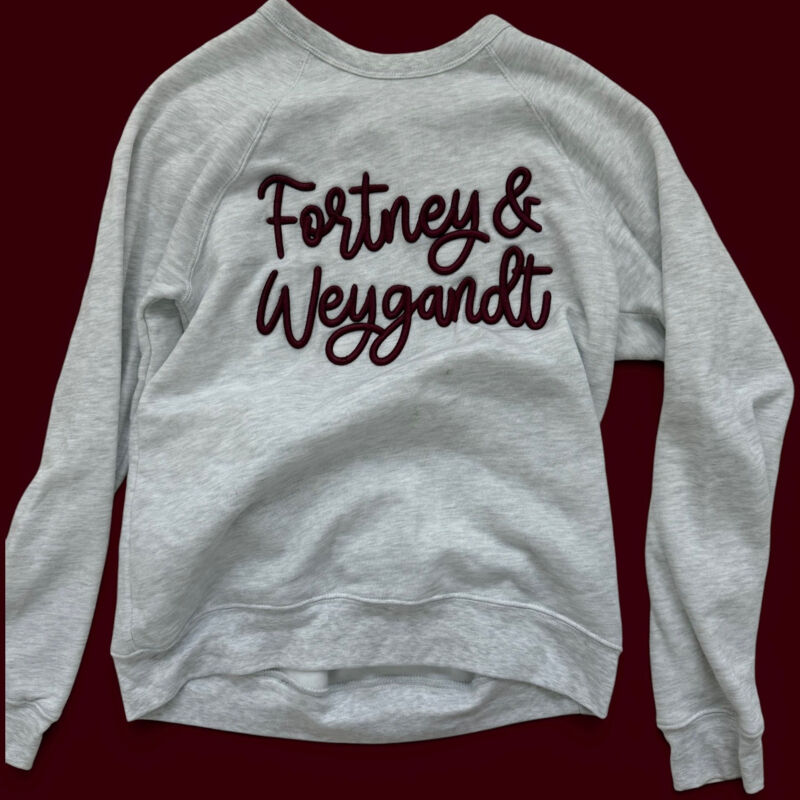 Fortney & Weygandt Crewneck Sweatshirt (Lettering in "Puff" Embroidery) Thumbnail